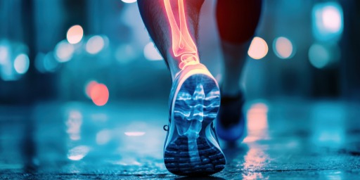 Running injuries Leeds, image of a runner's lower limb showing the area where pain can affect the lower limb.
